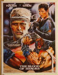 s132 BLOOD OF HEROES Pakistani movie poster '90 Rutger Hauer, Chen