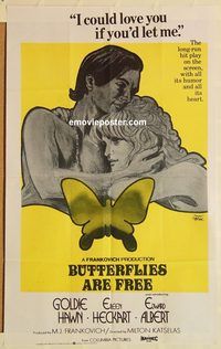 s162 BUTTERFLIES ARE FREE Pakistani movie poster '72 Goldie Hawn