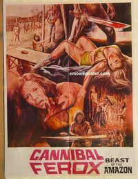 s168 CANNIBAL FEROX Pakistani movie poster '81 Umberto Lenzi