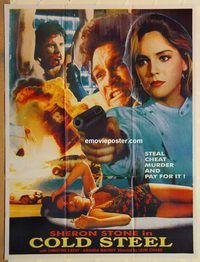 s210 COLD STEEL Pakistani movie poster '87 Sharon Stone