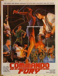 s218 COMMANDO FURY Pakistani movie poster '87 Juliet Chan, Kong
