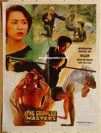 s238 CRIPPLED MASTERS Pakistani movie poster '82 Jackie Conn, Shum