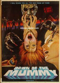 s261 DAWN OF THE MUMMY #1 Pakistani movie poster '81 undead horror!