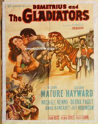 s278 DEMETRIUS & THE GLADIATORS Pakistani movie poster '54 Mature
