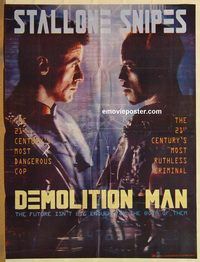 s279 DEMOLITION MAN Pakistani movie poster '93 Stallone, Snipes