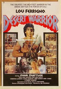 t291 DESERT WARRIOR 23x34 Pakistani movie poster '88 Lou Ferrigno