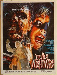 s289 DEVIL'S NIGHTMARE style B Pakistani movie poster '80s horror!