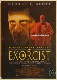 s365 EXORCIST 3 Pakistani movie poster '90 George C. Scott, Blatty