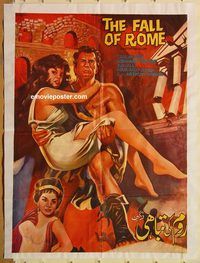 s371 FALL OF ROME Pakistani movie poster '62 Mohner, Italian epic!