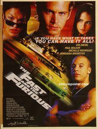 s378 FAST & THE FURIOUS Pakistani movie poster '01 Diesel, Walker