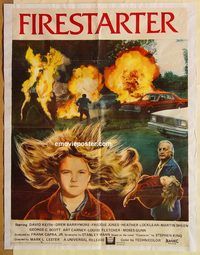 s398 FIRESTARTER Pakistani movie poster '84 very young Drew Barrymore!