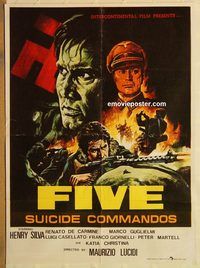 s408 FIVE SUICIDE COMMANDOS Pakistani movie poster '69 Henry Silva