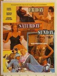 s425 FRIDAY SATURDAY SUNDAY Pakistani movie poster '79 Edwige Fenech