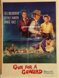 s474 GUN FOR A COWARD Pakistani movie poster '56 MacMurray, Hunter