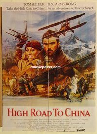 s525 HIGH ROAD TO CHINA Pakistani movie poster '83 Tom Selleck