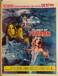 s579 ISLAND OF TERROR Pakistani movie poster '67 Peter Cushing