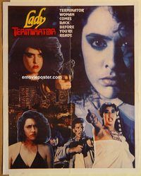 s643 LADY TERMINATOR style A Pakistani movie poster '88 Constable