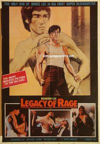 s659 LEGACY OF RAGE style A Pakistani movie poster '86 Brandon Lee