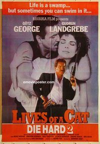s679 LIVES OF A CAT Pakistani movie poster '88 Gotz George, German!