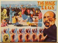 s706 MAGIC LEGS Pakistani movie poster '80s multi-handed image!