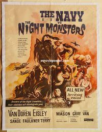 s792 NAVY VS THE NIGHT MONSTERS Pakistani movie poster '66 horror!