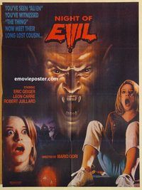 s804 NIGHT OF EVIL Pakistani movie poster '90s cool horror image!