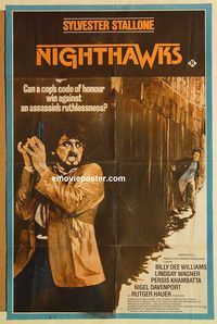 s805 NIGHTHAWKS Pakistani movie poster '81 Sylvester Stallone, Hauer