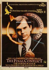 s834 OMEN 3 - THE FINAL CONFLICT Pakistani movie poster '81 Sam Neill