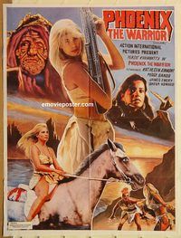 s862 PHOENIX THE WARRIOR #1 Pakistani movie poster '87 sexy image!