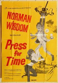 s884 PRESS FOR TIME Pakistani movie poster '66 Norman Wisdom