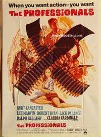 s890 PROFESSIONALS Pakistani movie poster '66 Burt Lancaster, Marvin