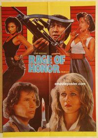 s906 RAGE OF HONOR #2 Pakistani movie poster '87 drug lords!