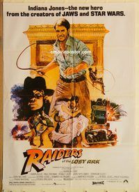 s909 RAIDERS OF THE LOST ARK Pakistani movie poster '81 Harrison Ford