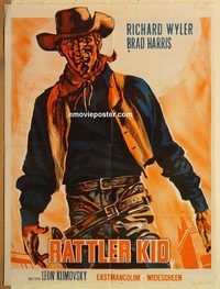 s916 RATTLER KID Pakistani movie poster '68 Richard Wyler, Brad Harris