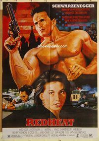 s919 RED HEAT Pakistani movie poster '88 Schwarzenegger, Belushi