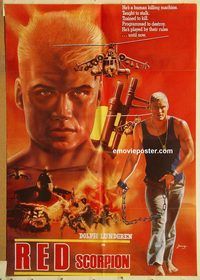 s921 RED SCORPION Pakistani movie poster '89 Dolph Lundgren