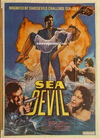 s987 SEA DEVILS Pakistani movie poster '53 Yvonne De Carlo, Hudson