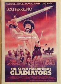 s995 SEVEN MAGNIFICENT GLADIATORS Pakistani movie poster '83 Ferrigno