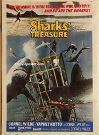 t009 SHARKS' TREASURE Pakistani movie poster '75 Wilde, Kotto