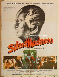 t020 SILENT MADNESS #1 Pakistani movie poster '84 3D psycho horror!