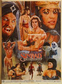 t030 SINBAD OF THE SEVEN SEAS Pakistani movie poster '89 Lou Ferrigno