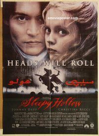 t043 SLEEPY HOLLOW Pakistani movie poster '99 Johnny Depp, Ricci