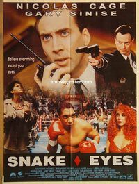 t045 SNAKE EYES Pakistani movie poster '98 Nicolas Cage, Sinise