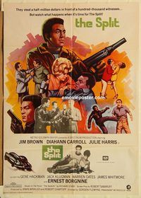 t066 SPLIT Pakistani movie poster '68 Jim Brown, Gene Hackman