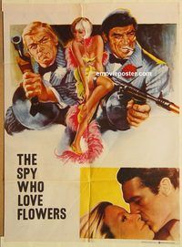 t070 SPY WHO LOVES FLOWERS Pakistani movie poster '66 spy action!