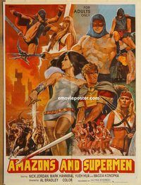 s042 AMAZONS AGAINST SUPERMAN #2 Pakistani movie poster '75 Superstooges!