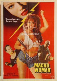t142 THEY CALL ME MACHO WOMAN Pakistani movie poster '90 Troma