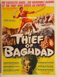 t147 THIEF OF BAGHDAD #1 Pakistani movie poster '61 Steve Reeves