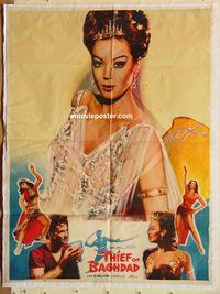 t148 THIEF OF BAGHDAD #2 Pakistani movie poster '61 Steve Reeves