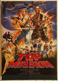t168 TOP MISSION Pakistani movie poster '90s commando action!
